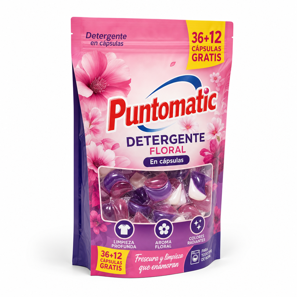 Detergente Floral Puntomatic 36+12