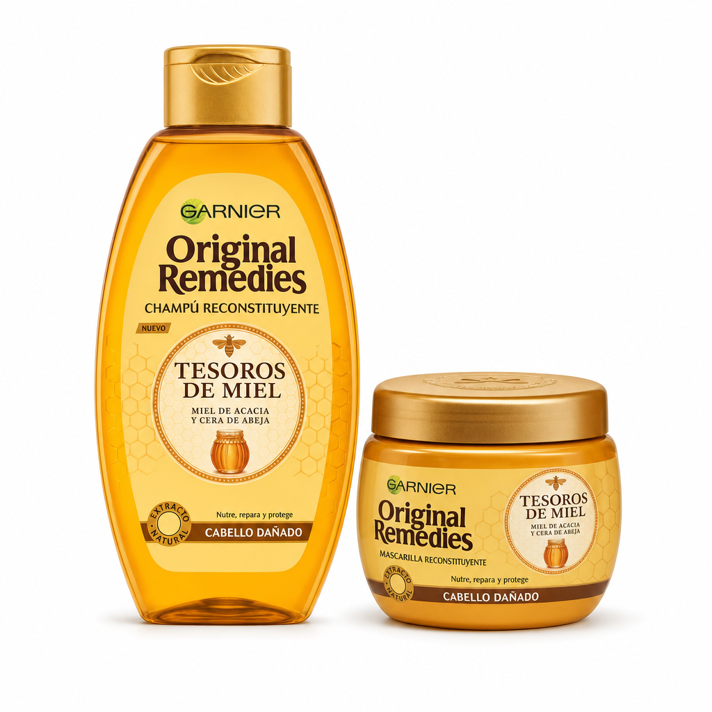 Pack Champú y Mascarilla Original Remedies Tesoros de Miel